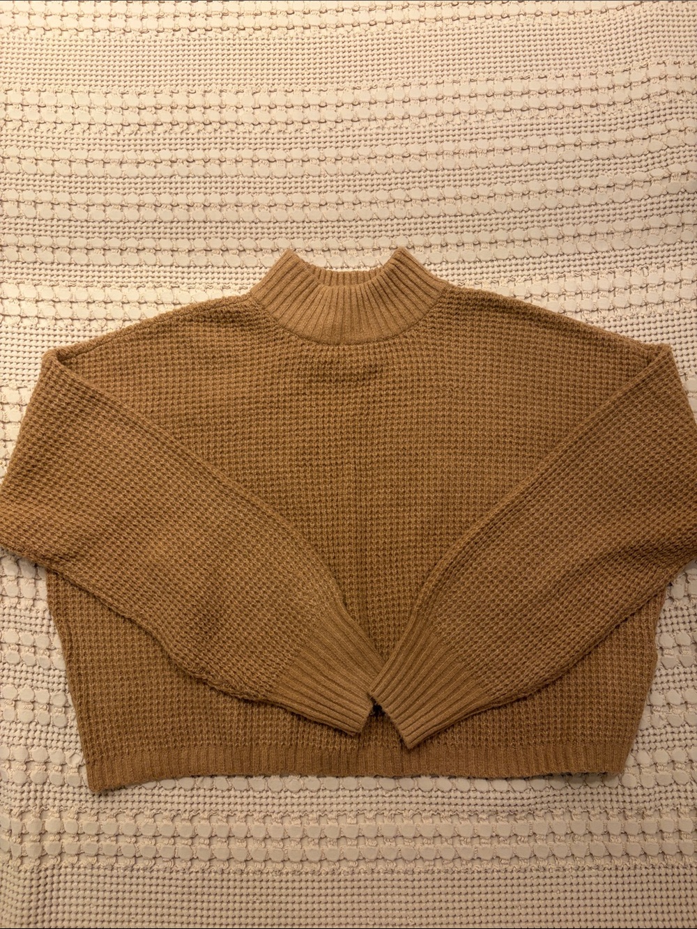 NEW Mock Neck Waffle Knit Sweater Size M